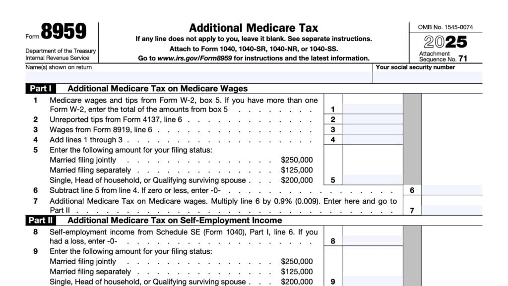 irs form 8959, additional medicare tax