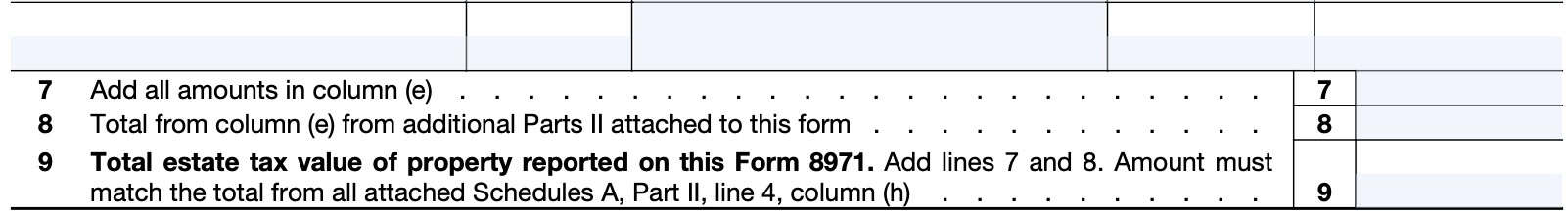 part ii, line 7 through line 9