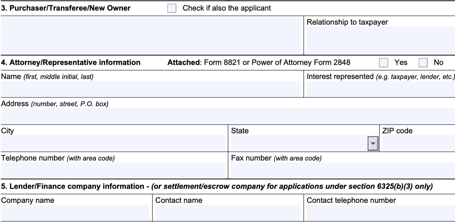 irs form 14135, lines 3-5