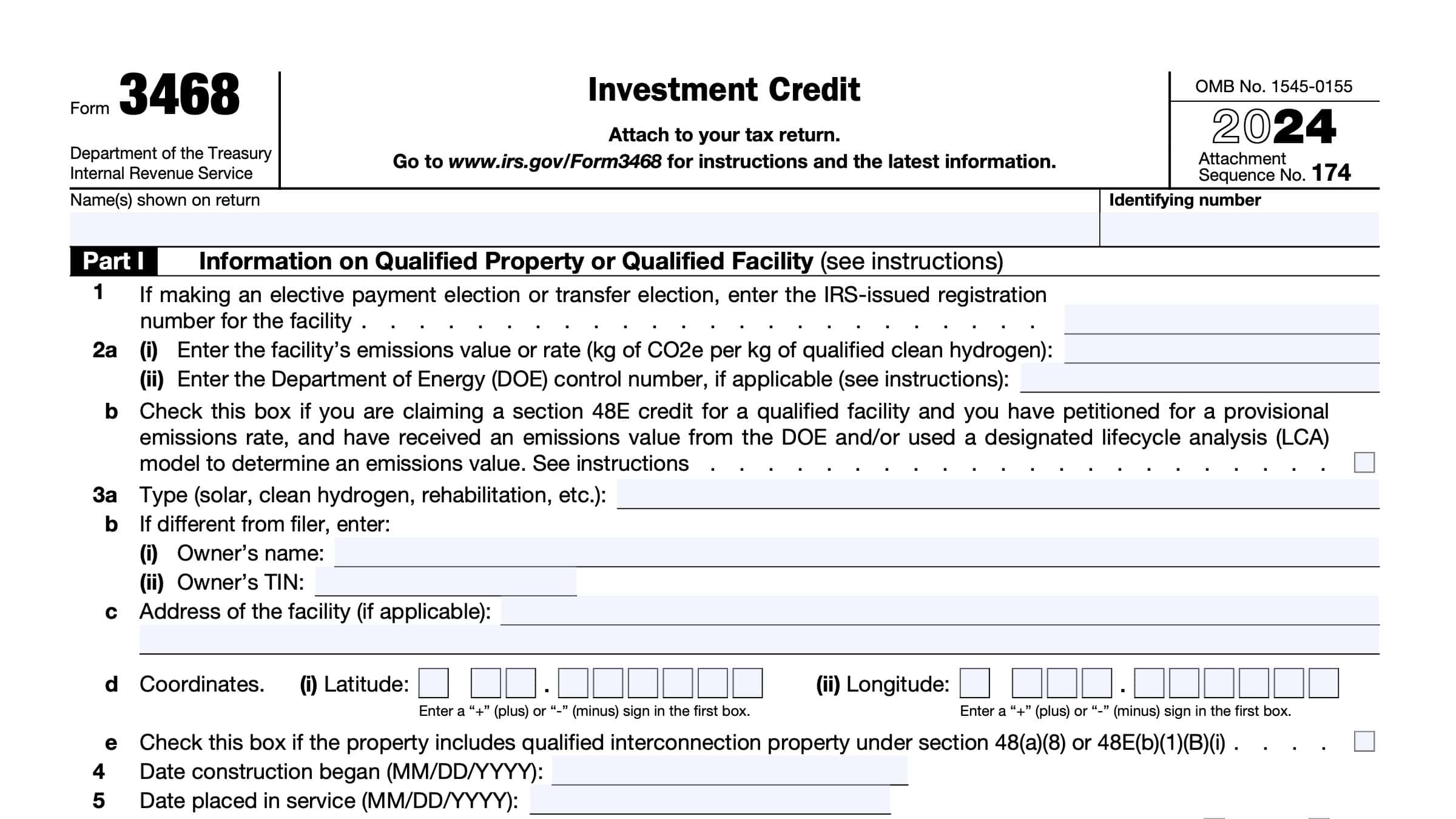 IRS Form 3468 Instructions - Investment Credit