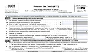 irs form 8962, premium tax credit