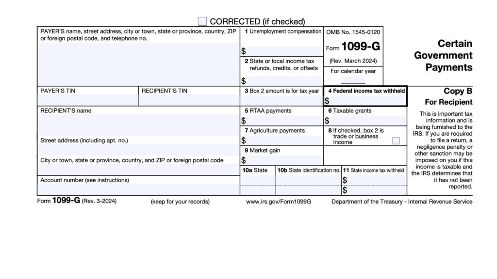 irs form 1099-g, certain government payments