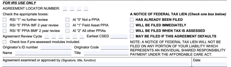 IRS Form 433-D Instructions - Setting Up An Installment Agreement