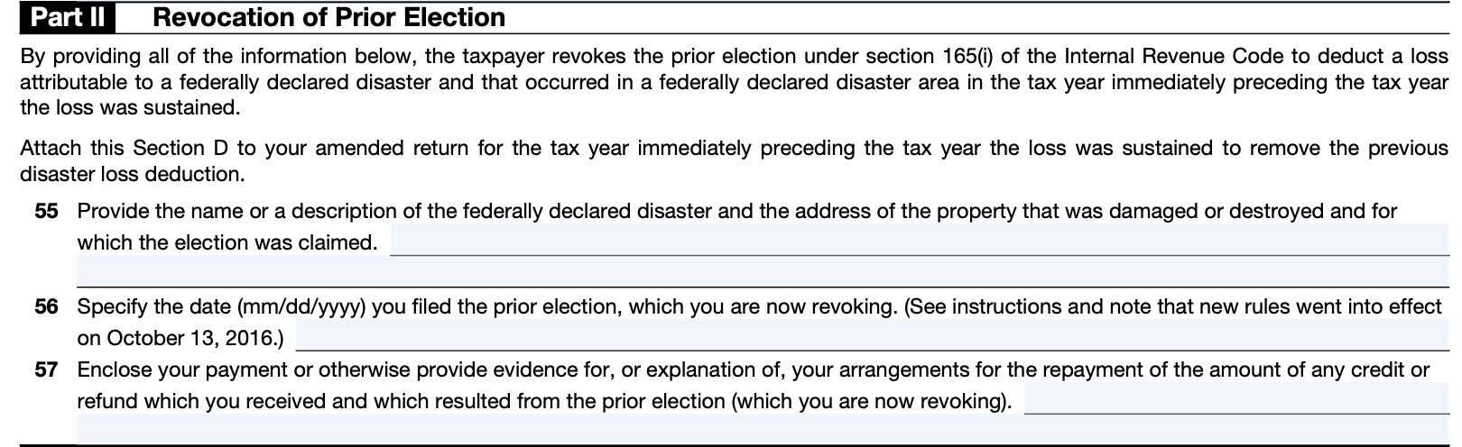 section d, part ii: revocation of prior election
