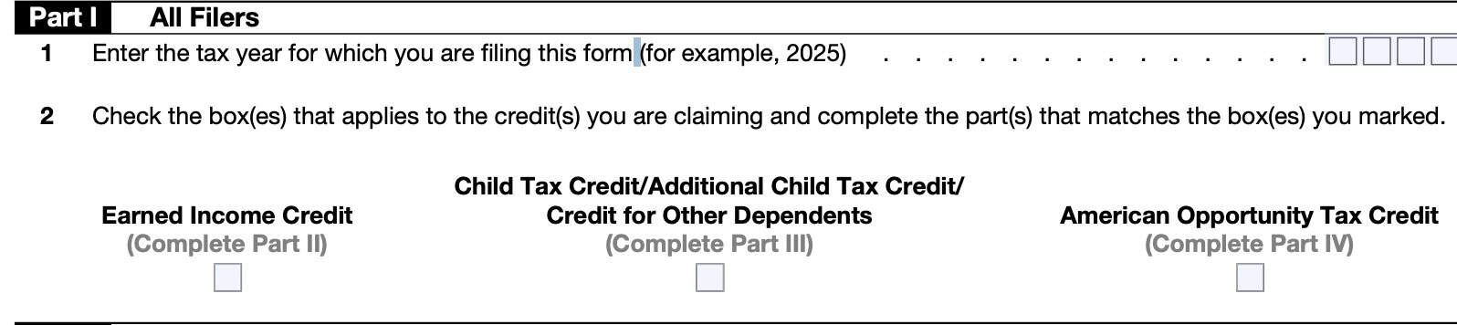 irs form 8862, part I-All Filers