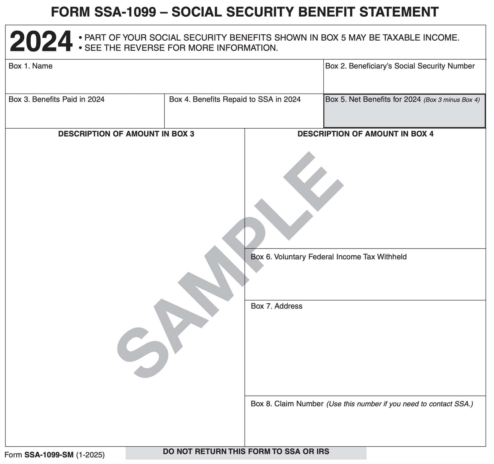 form ssa-1099