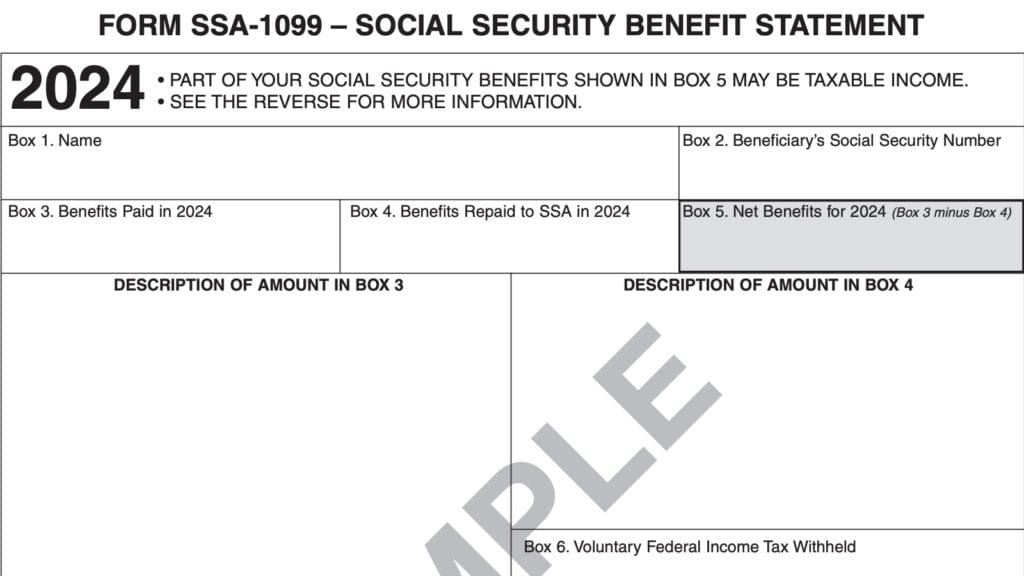 form ssa-1099, social security benefit statement