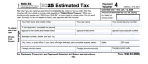 irs form 1040-es, estimated tax