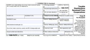 IRS Form 1099-PATR, Taxable Distributions Received From Cooperatives