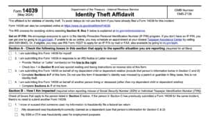 irs form 14039, identity theft affidavit
