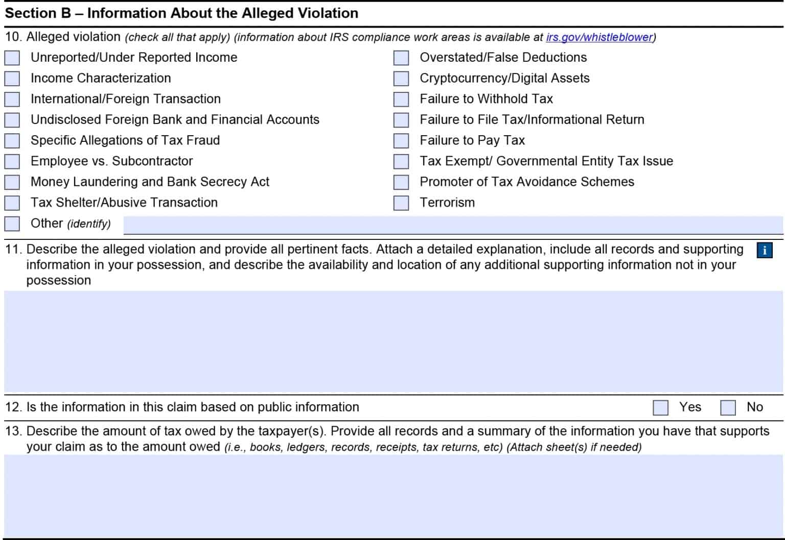 IRS Form 211 Instructions