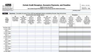 irs form 4255, Certain Credit Recapture, Excessive Payments, and Penalties
