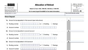 irs form 8888, allocation of refund