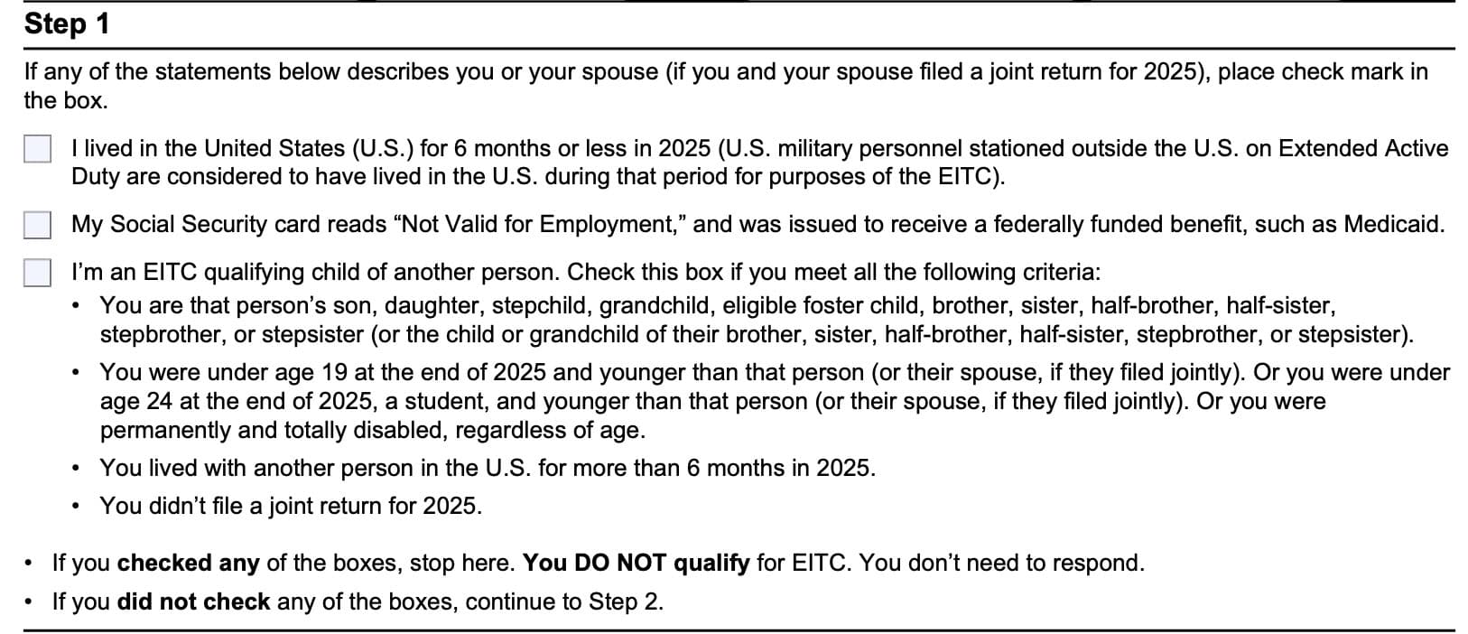 IRS Form 15111, Step 1