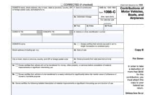 irs form 1095-c, Contributions of Motor Vehicles, Boats, and Airplanes