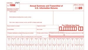 irs form 1096, annual summary and transmittal of u.S. information returns