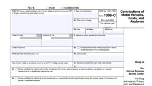 irs form 1095-c, Contributions of Motor Vehicles, Boats, and Airplanes