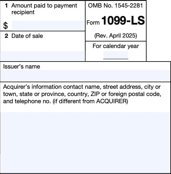 irs form 1099-ls, right hand side