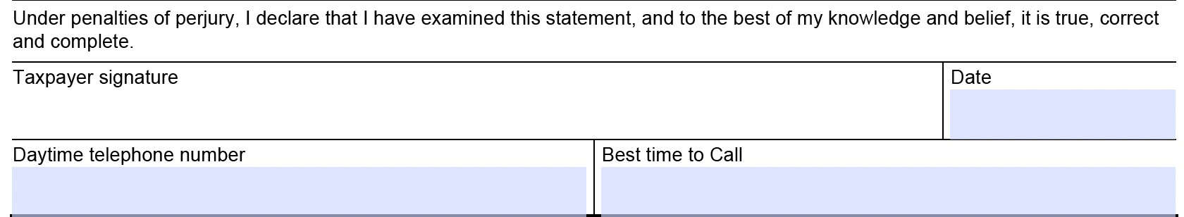 irs form 12509, taxpayer signature