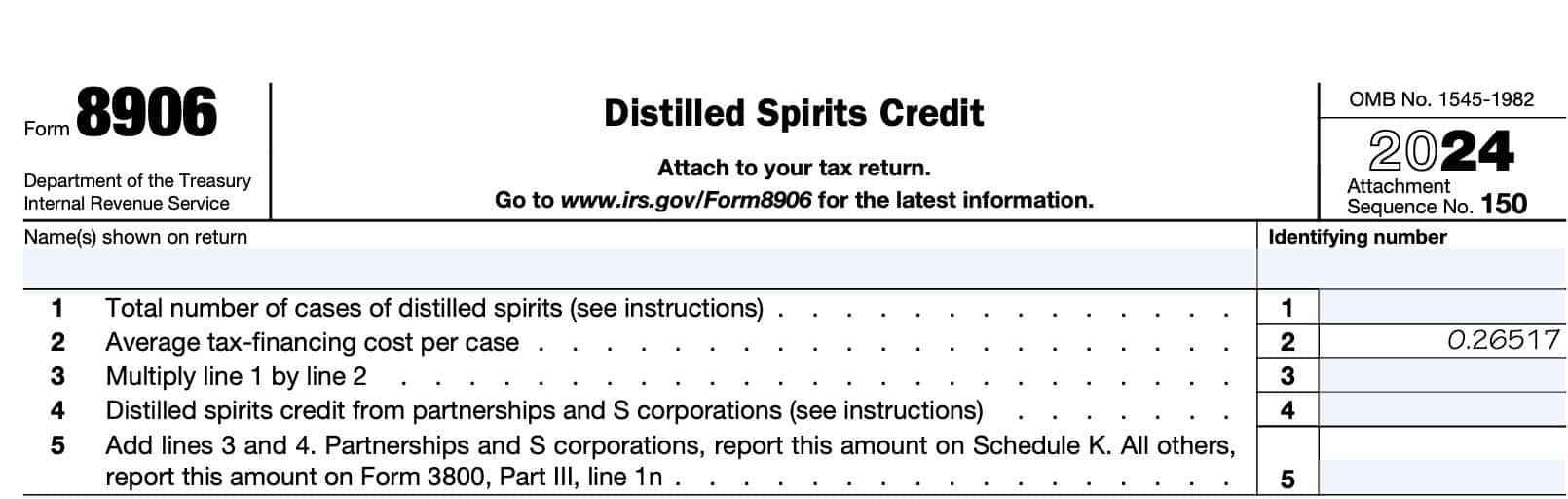 irs form 8906, distilled spirits credit