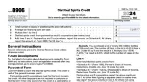 irs form 8906, distilled spirits credit