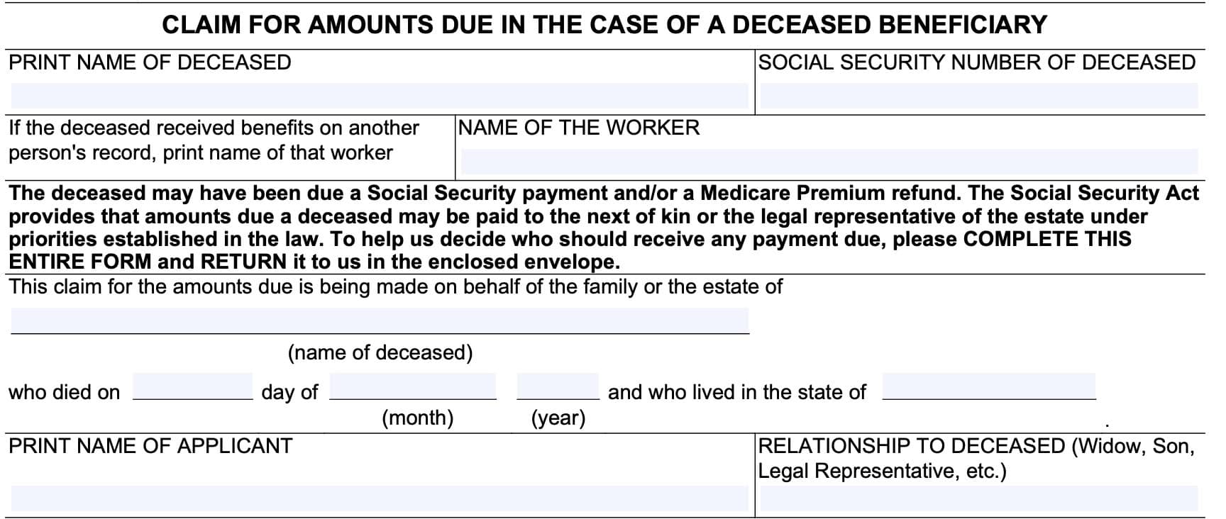 form ssa-1724, decedent information