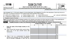 irs form 1116, foreign tax credit