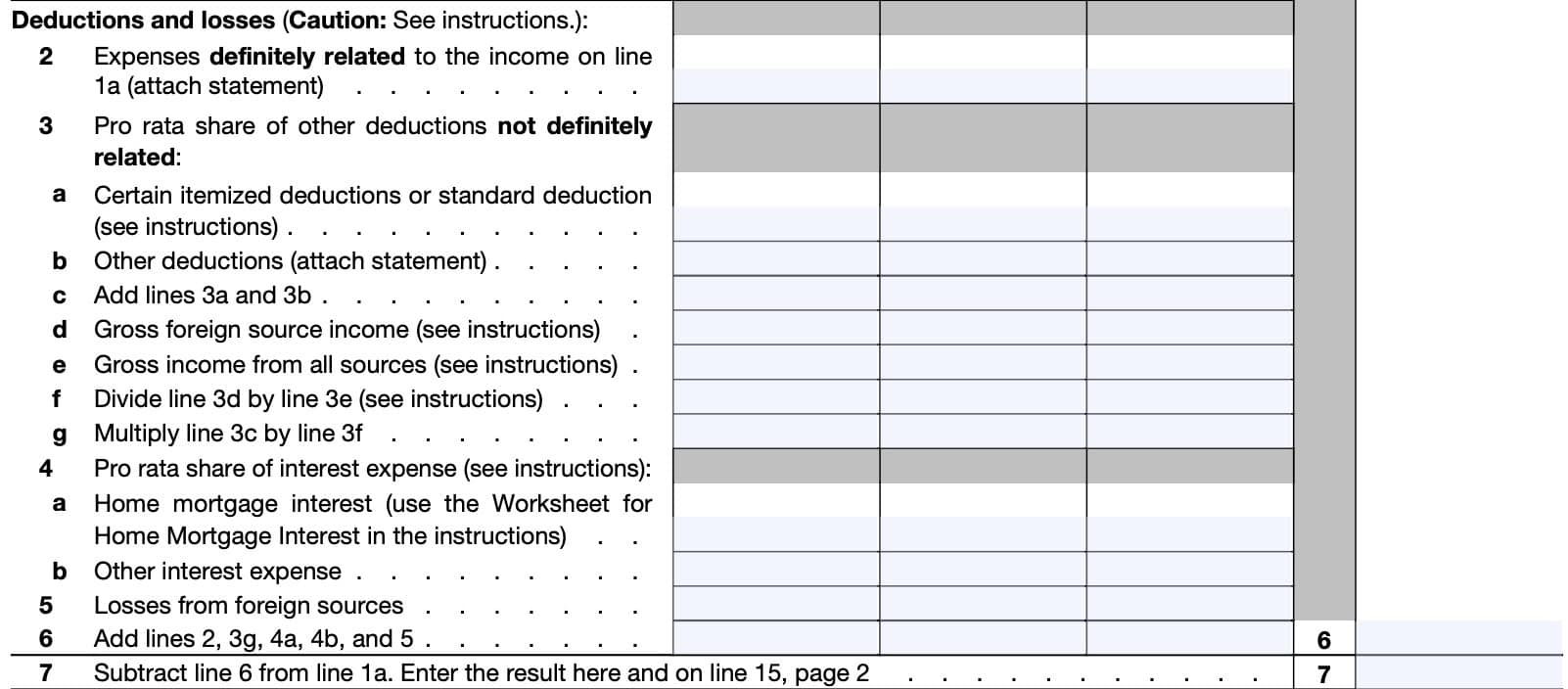 Deductions and losses
