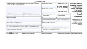 irs form 3922, Transfer of Stock Acquired Through an Employee Stock Purchase Plan Under Section 423(c)