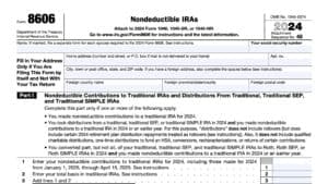 irs form 8606, nondeductible iras