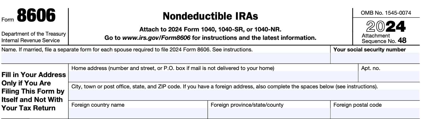 irs form 8606, taxpayer information