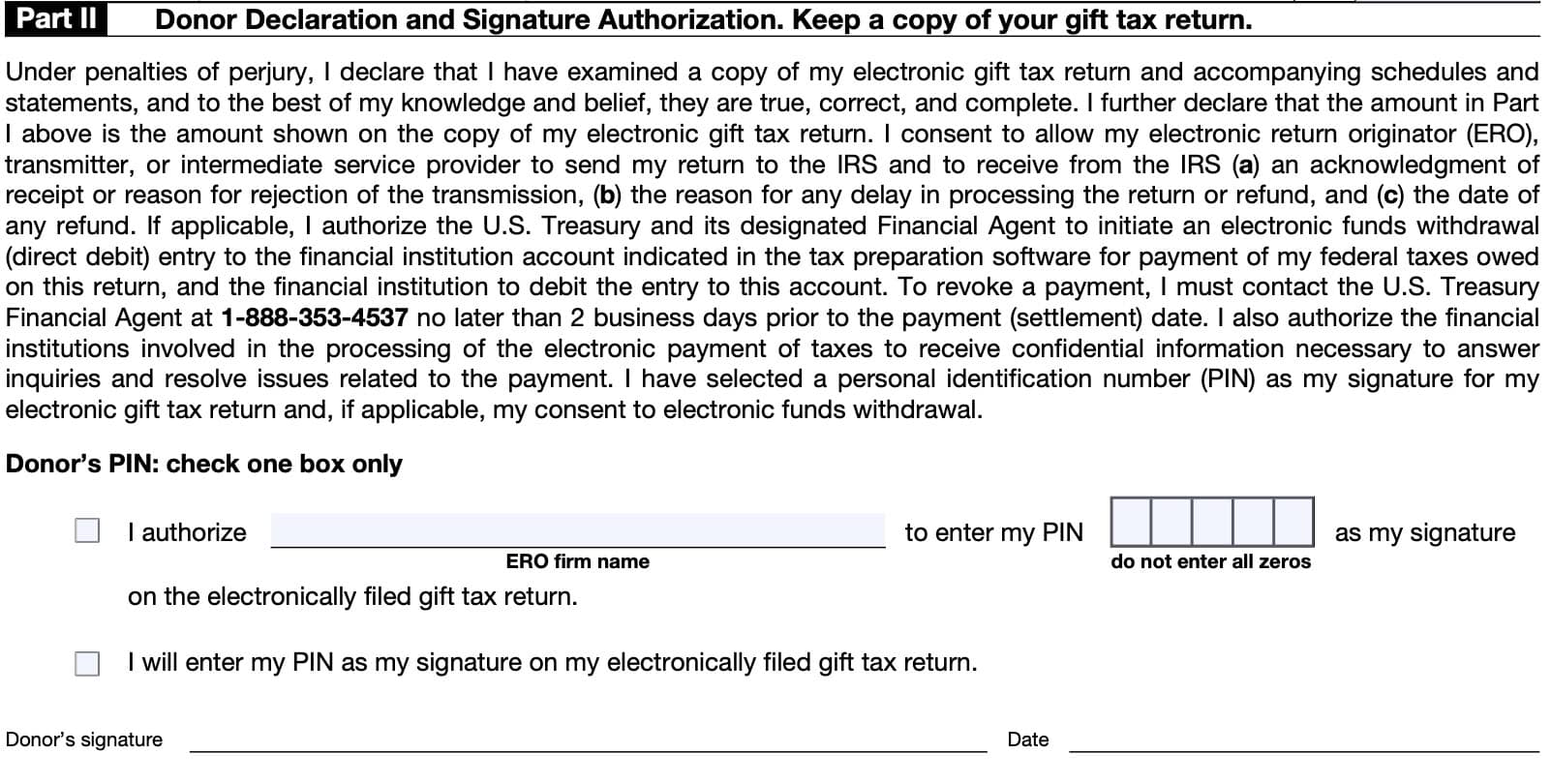 dpart ii: donor declaration and signature authorization