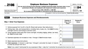 irs form 2106, employee business expenses