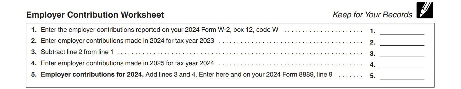 employer contribution worksheet  