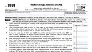 irs form 8889, health savings accounts (HSAs)