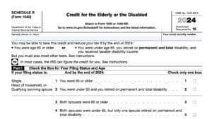 irs schedule r, credit for the elderly or the disabled