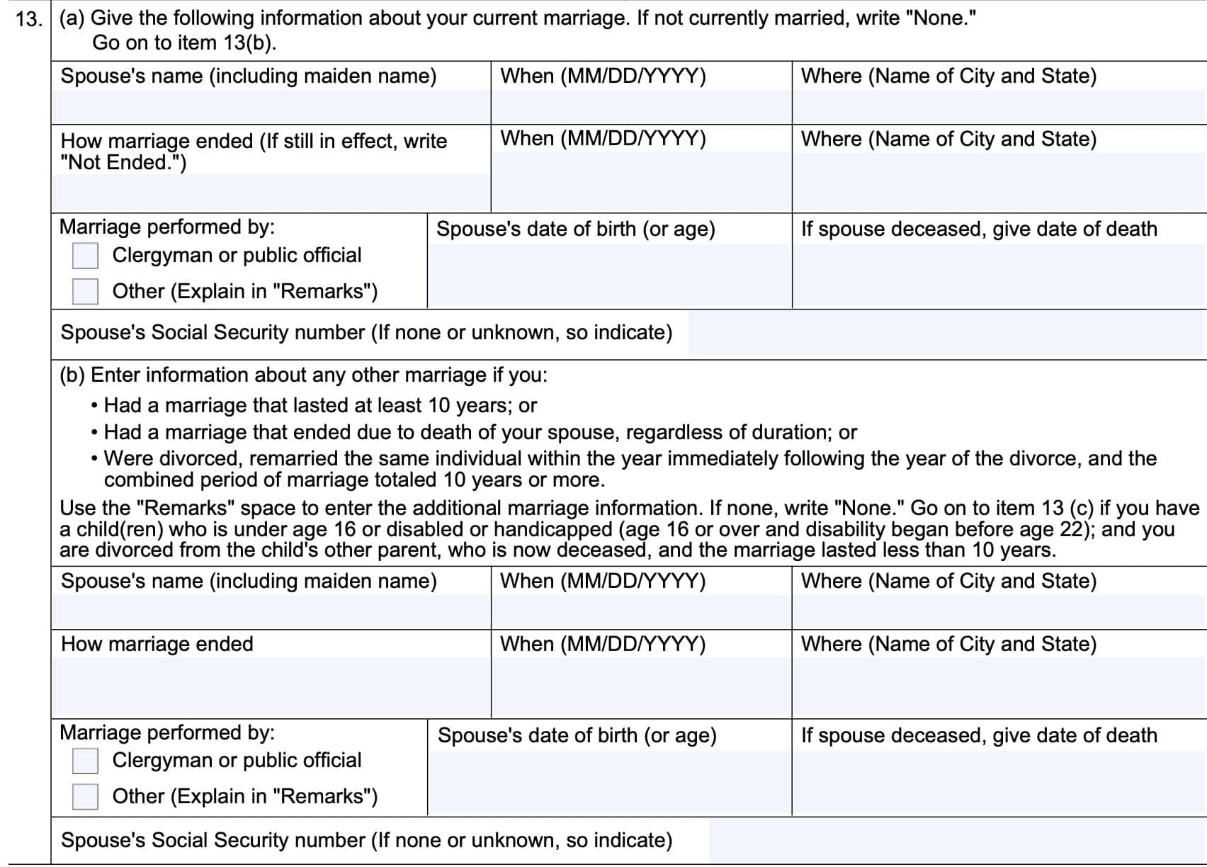 form ssa-1-bk, line 13