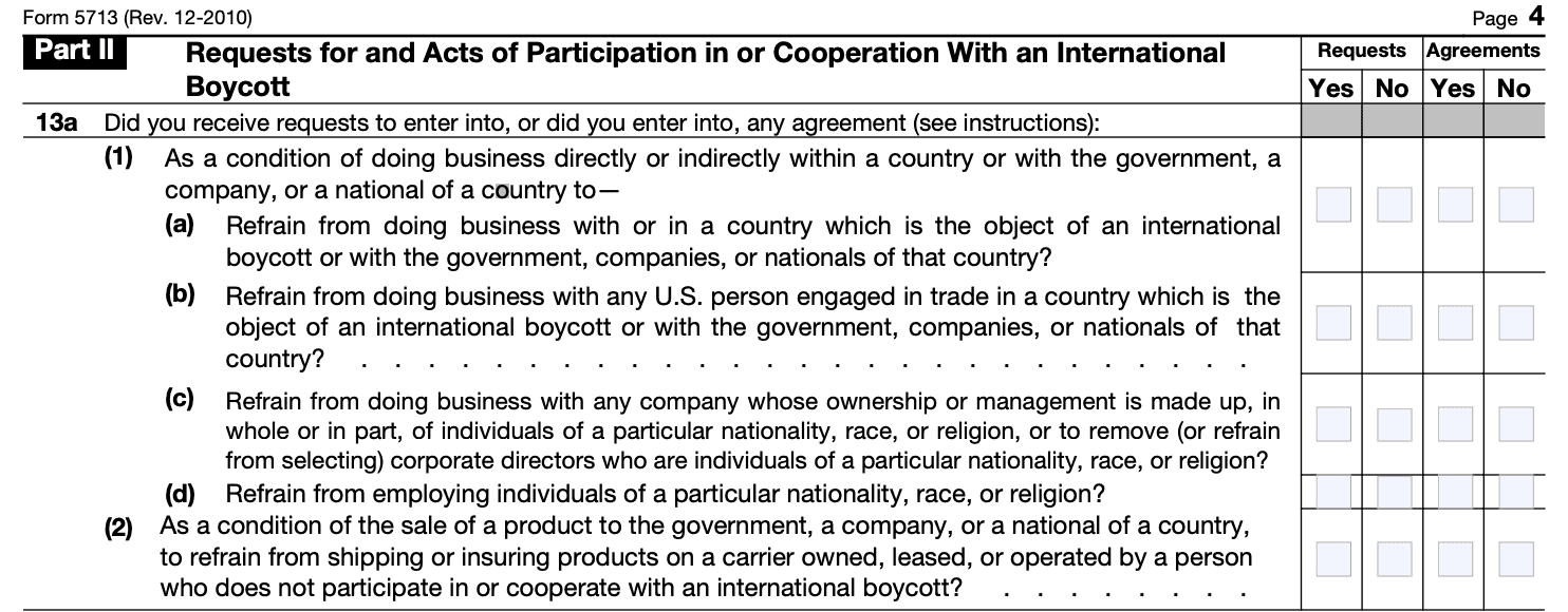 irs form 5713, part ii
