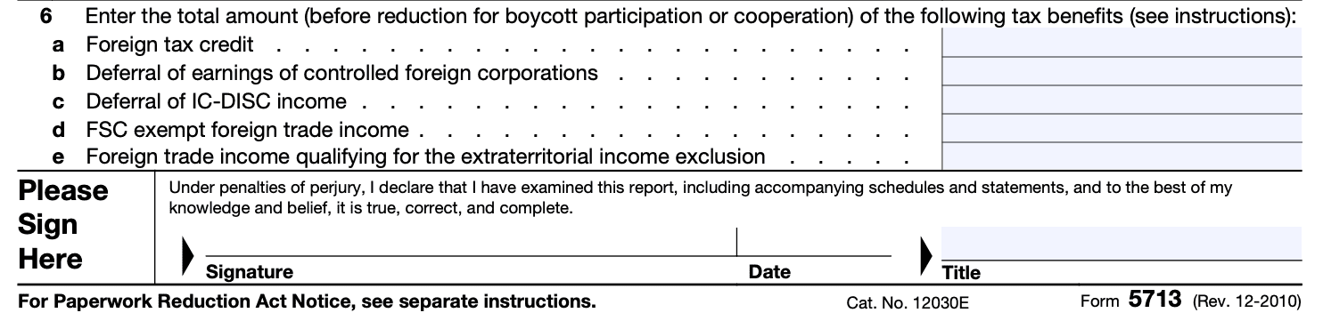 Line 6, tax benefits
