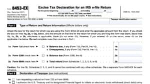 irs form 8453-ex, Excise Tax Declaration for an IRS e-file Return