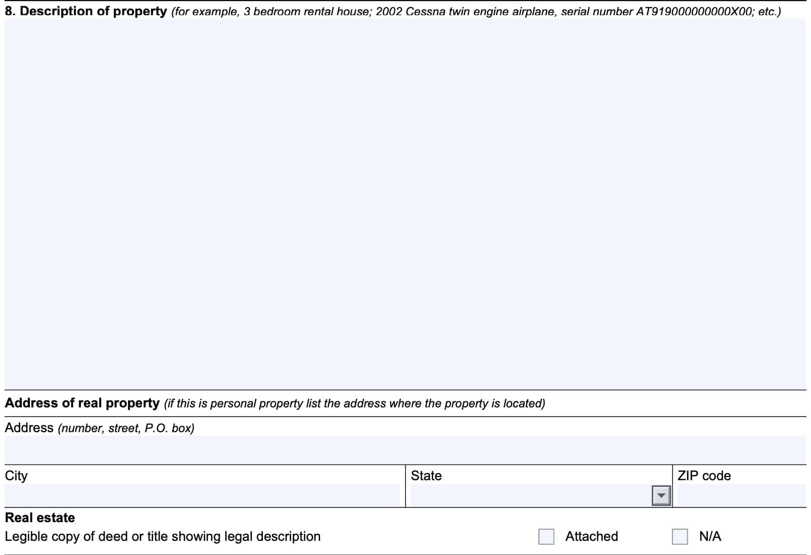 irs form 14134, property description