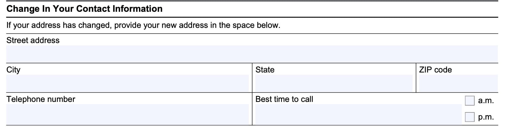 irs form 15118 change in contact information