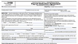 irs form 2159, Payroll Deduction Agreement