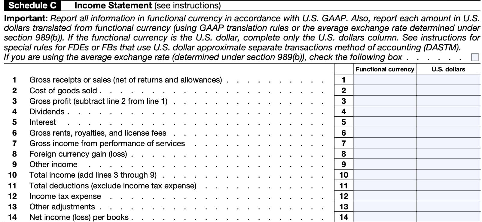 schedule c, income statement