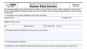 irs form 15620, section 83(b) election