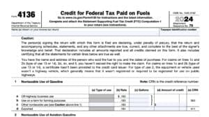 irs form 4136, Credit for Federal Tax Paid on Fuels