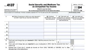 irs form 4137, social security and medicare tax on unreported tip income
