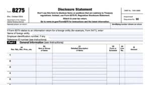 IRS Form 8275, Disclosure Statement