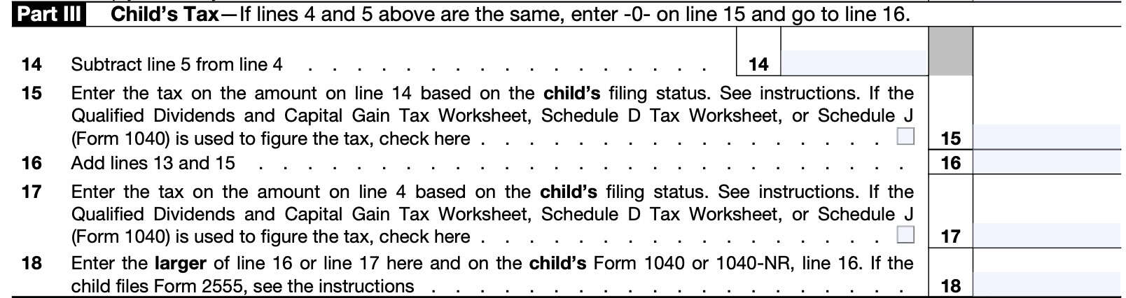 part iii: child's tax