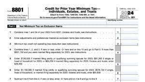Credit for Prior Year Minimum Tax— Individuals, Estates, and Trusts